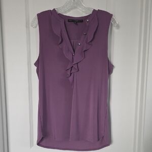 White House Black Market Lavender Ruffle Blouse